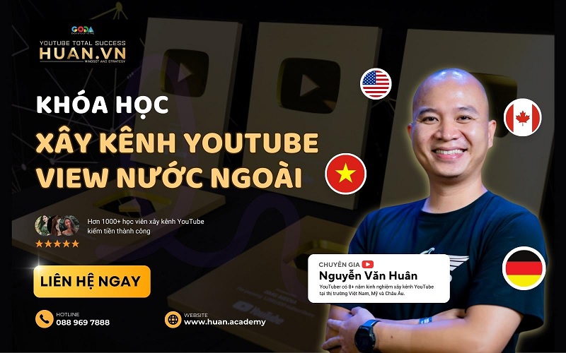 Khóa học hướng dẫn làm Youtube AI kiếm tiền đô tại Huân Academy