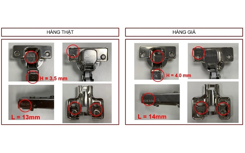 So sánh tổng thể cấu trúc bản lề